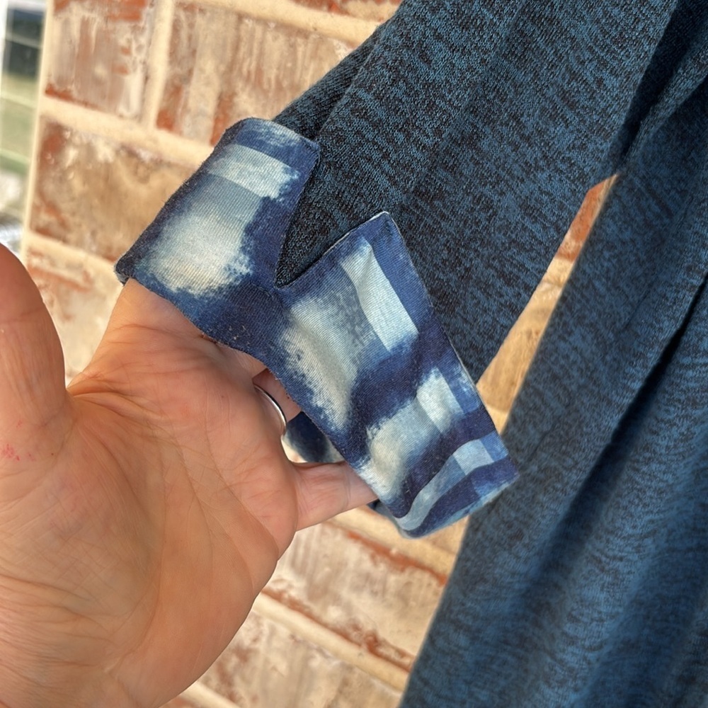 Catherines Dark Blue Tunic with Plaid Accents - Picture 2 of 9